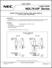 NDL7515P datasheet: OTDR pulse drive high output LD coaxial module 1.31 NDL7515P