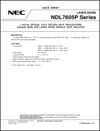 NDL7605P1D datasheet: InGaAsP MQW-DFB laser diode module with isolator NDL7605P1D