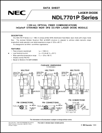 NDL7701P1 datasheet: Optical communication laser diode module NDL7701P1