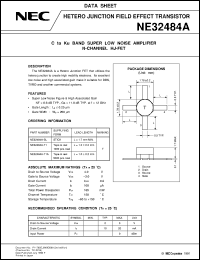 NE32484A datasheet: N channel heterojunction type field effect transistor NE32484A