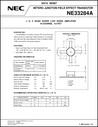 NE33284A datasheet: N-channel heterojunction field-effect transistor NE33284A