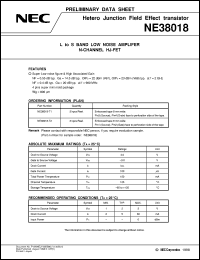 NE38018-T1 datasheet: L-S band 4-pin super mini mold HJ-FET NE38018-T1