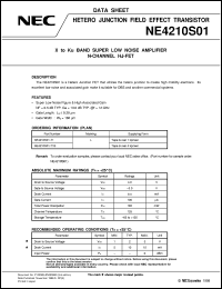 NE4210S01-T1 datasheet: GaAs HJ-FET for X to Ku band ultra-low noise, high gain amplification NE4210S01-T1