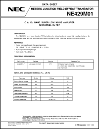 NE429M01-T1 datasheet: N-channel HJ-FET NE429M01-T1