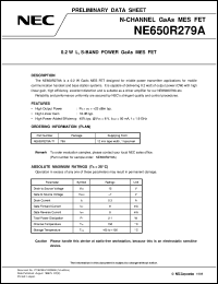 NE650R279A datasheet: Po GaAsFET NE650R279A