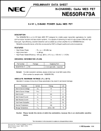 NE650R479A datasheet: Po GaAsFET NE650R479A