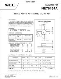 NE76184A(22) datasheet: MES type field effect transistor NE76184A(22)