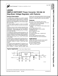 LM2599T-5.0 datasheet: SIMPLE SWITCHER Power Converter 150 KHz 3A Step-Down Voltage Regulator with Features LM2599T-5.0