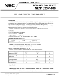 NES1823P-100 datasheet: 100W Po GaAs FET NES1823P-100