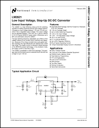 LM2621MMX datasheet: Low Input Voltage, Step-Up DC-DC LM2621MMX