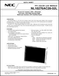 NL10276AC28-02L datasheet: Diagonal 36cm(14.1 type) display area color LCD NL10276AC28-02L