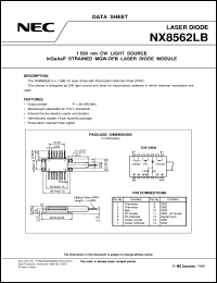 NX8562LB datasheet: InGaAsP strained MQW DFB laser diode module NX8562LB