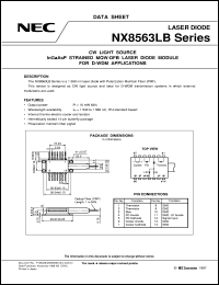 NX8563LB datasheet: InGaAsP strained MQW DFB laser diode module NX8563LB