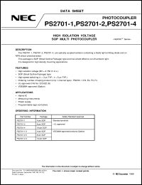 PS2701-1 datasheet: Shade type multi photo coupler PS2701-1