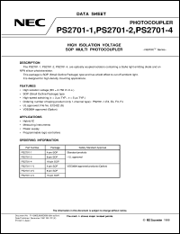 PS2701-1-E3 datasheet: Shade type multi photo coupler PS2701-1-E3