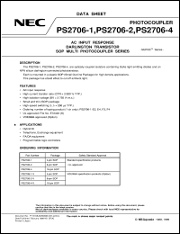 PS2706-2 datasheet: Shade type multi photo coupler PS2706-2
