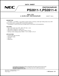 PS2811-4-F3 datasheet: Small-size SOP photocoupler PS2811-4-F3