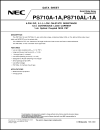 PS710A-1A datasheet: Single circuit DIP 60V Optical MOS FET PS710A-1A