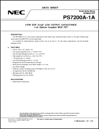 PS7200A-1A datasheet: Optical semiconductor relay for high frequency signal control PS7200A-1A