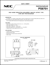 PS8701 datasheet: High CMR analog output type 5-pin SOP high-speed photocoupler PS8701