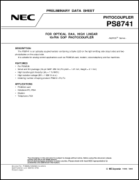 PS8741-F3 datasheet: For optical DAA, High linear PS8741-F3