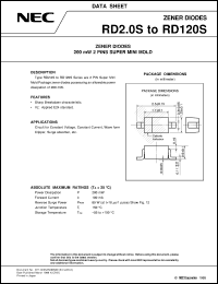 RD10S datasheet: 200 mW planar-type 2-pin small-sized mini-mold referenc RD10S