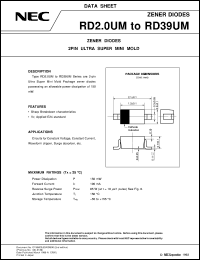 RD2.0UM datasheet: 150 mW planar type 2-pin ultra-small mini-mold RD2.0UM