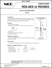 RD2.2ES-TP datasheet: 400mW Zener diode RD2.2ES-TP