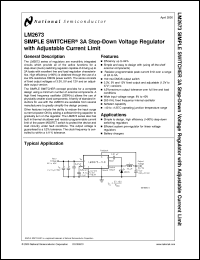 LM2673T-ADJ datasheet: SIMPLE SWITCHER 3A Step-Down Voltage Regulator with Adjustable Current Limit LM2673T-ADJ