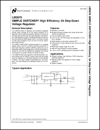LM2676SX-12 datasheet: SIMPLE SWITCHER High Efficiency 3A Step-Down Voltage Regulator LM2676SX-12