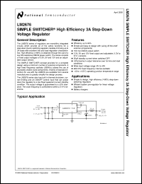 LM2676T-3.3 datasheet: SIMPLE SWITCHER High Efficiency 3A Step-Down Voltage Regulator LM2676T-3.3