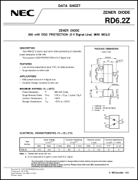 RD6.2Z datasheet: 200mW planar type 5V signal line EDS protective Zener RD6.2Z