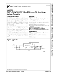LM2678SX-ADJ datasheet: SIMPLE SWITCHER High Efficiency 5A Step-Down Voltage Regulator LM2678SX-ADJ