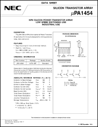 UPA1454H datasheet: Silicon transistor array UPA1454H