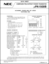 UPA1500BH datasheet: Low withstand voltage power MOSFET array 60V/3A UPA1500BH