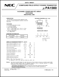 UPA1560H datasheet: Switching power MOS FET array UPA1560H