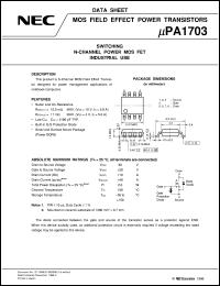 UPA1703G-E1 datasheet: Nch Power MOSFET 8bit SOP 30V/10A UPA1703G-E1