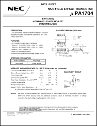 UPA1704G-E1 datasheet: Nch power MOSFET (UMOS) 8-pin SOP UPA1704G-E1