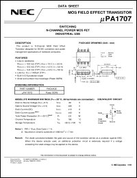 UPA1707G-E1 datasheet: Nch enhancement type power MOS FET UPA1707G-E1