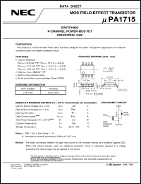 UPA1715G-E1 datasheet: Pch enhancement type power MOS FET UPA1715G-E1