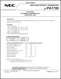 UPA1720G-E1 datasheet: N-channel enhancement type power MOS FET UPA1720G-E1