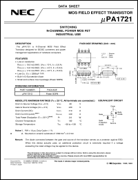 UPA1721G-E1 datasheet: N-channel enhancement type power MOS FET UPA1721G-E1