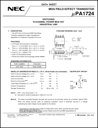 UPA1724G-E1 datasheet: N-channel enhancement type power MOS FET UPA1724G-E1