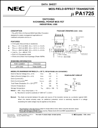 UPA1725G-E1 datasheet: N-channel enhancement type power MOS FET UPA1725G-E1