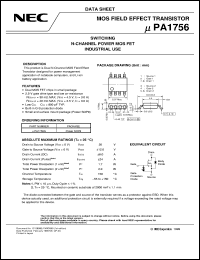 UPA1756G-E1 datasheet: Nch enhancement type power MOS FET(Dual type) UPA1756G-E1
