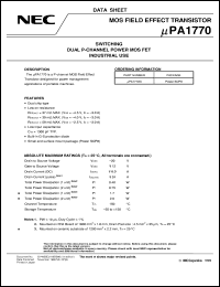 UPA1770G-E1 datasheet: P-channel enhancement type power MOS FET(Dual type) UPA1770G-E1