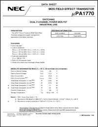 UPA1770G-E2 datasheet: P-channel enhancement type power MOS FET(Dual type) UPA1770G-E2