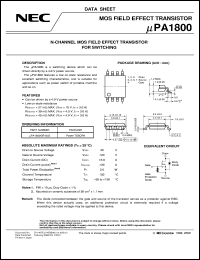 UPA1800GR-9JG datasheet: Signal MOSFET 8-pin TSSOP notebook PC UPA1800GR-9JG