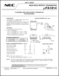 UPA1814GR-9JG-E2 datasheet: Pch enhancement type MOS FET UPA1814GR-9JG-E2