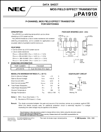 UPA1910TE-T1 datasheet: Pch enhancement type MOS FET UPA1910TE-T1